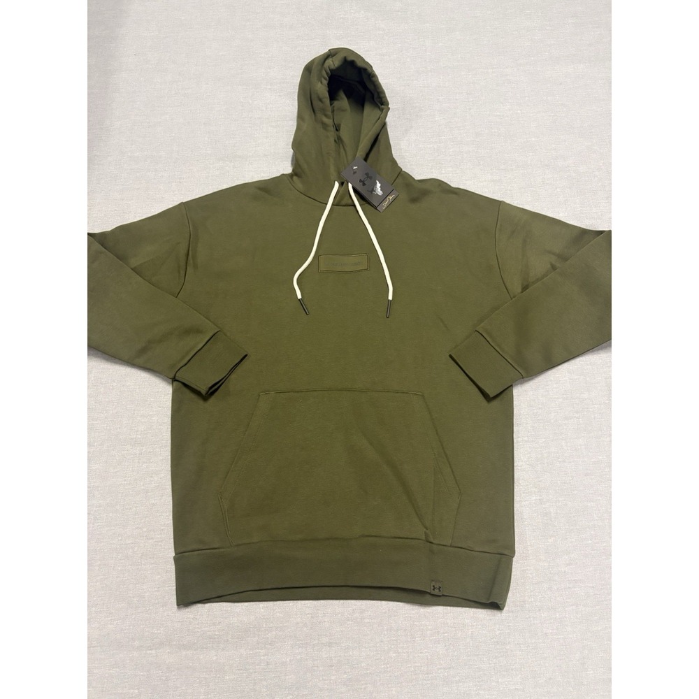 NEW NWT Under Armour Project Rock Mens Icon Hoodie Olive Green Size Medium